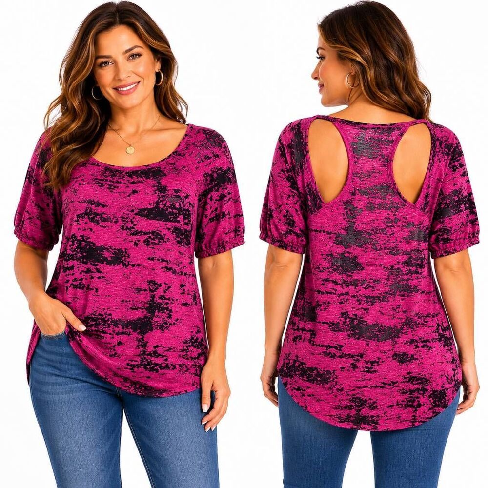 Maurices Pink Burnout Open Back Top Medium